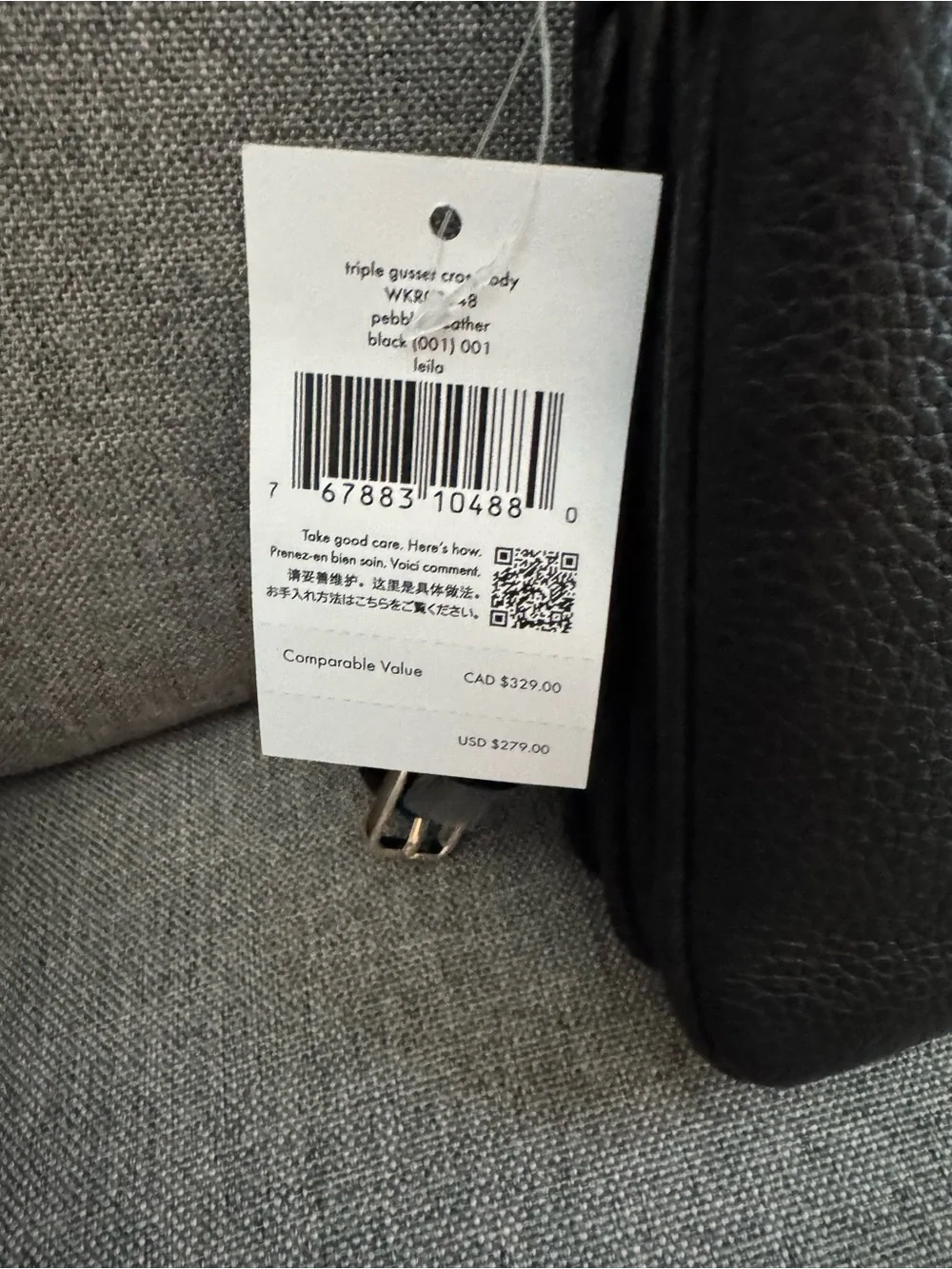 kate spade Black Pebbled Leather Crossbody